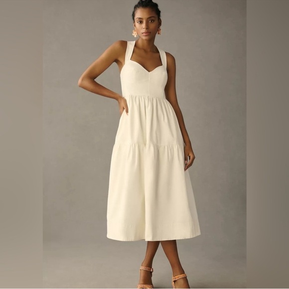 Anthropologie Dresses & Skirts - Anthropologie Forever That Girl Denim white long midi dress small